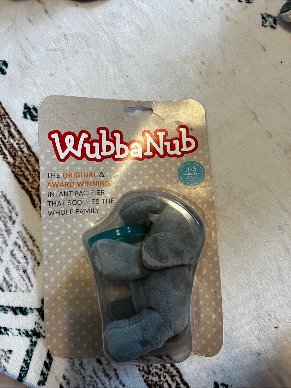 WubbaNub Gray Elephant Infant Pacifier - Gray